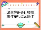 酒泉注册会计师需要年审吗怎么操作