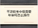 平凉软考中级需要年审吗怎么操作