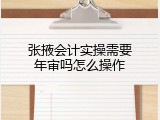 张掖会计实操需要年审吗怎么操作