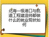 北海一级港口与航道工程建造师都做什么的就业现状如何