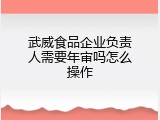 武威食品企业负责人需要年审吗怎么操作