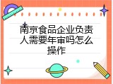 南京食品企业负责人需要年审吗怎么操作