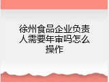 徐州食品企业负责人需要年审吗怎么操作