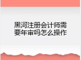 黑河注册会计师需要年审吗怎么操作
