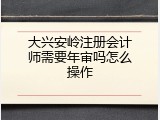 大兴安岭注册会计师需要年审吗怎么操作