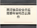 黑河食品安全总监需要年审吗怎么操作