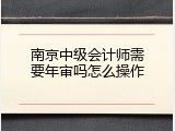 南京中级会计师需要年审吗怎么操作