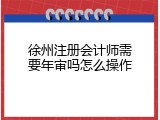 徐州注册会计师需要年审吗怎么操作