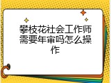 攀枝花社会工作师需要年审吗怎么操作