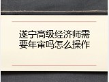 遂宁高级经济师需要年审吗怎么操作