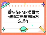 攀枝花PMP项目管理师需要年审吗怎么操作