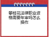 攀枝花法律职业资格需要年审吗怎么操作