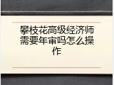 攀枝花高级经济师需要年审吗怎么操作