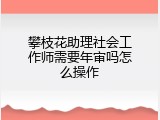 攀枝花助理社会工作师需要年审吗怎么操作