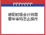 德阳初级会计师需要年审吗怎么操作