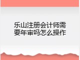 乐山注册会计师需要年审吗怎么操作