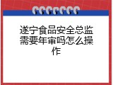 遂宁食品安全总监需要年审吗怎么操作