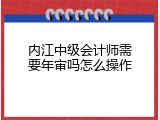 内江中级会计师需要年审吗怎么操作
