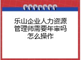 乐山企业人力资源管理师需要年审吗怎么操作