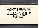 武隆区中级煤矿安全工程师怎么报名培训费用