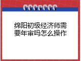 绵阳初级经济师需要年审吗怎么操作