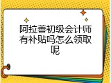 阿拉善初级会计师有补贴吗怎么领取呢