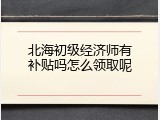 北海初级经济师有补贴吗怎么领取呢
