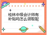 桂林中级会计师有补贴吗怎么领取呢