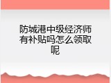 防城港中级经济师有补贴吗怎么领取呢