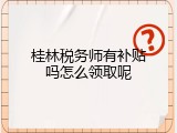 桂林税务师有补贴吗怎么领取呢