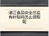 湛江食品安全总监有补贴吗怎么领取呢