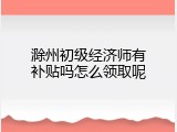 滁州初级经济师有补贴吗怎么领取呢