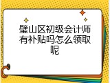 璧山区初级会计师有补贴吗怎么领取呢