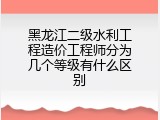 黑龙江二级水利工程造价工程师分为几个等级有什么区别