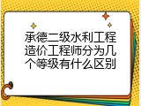 承德二级水利工程造价工程师分为几个等级有什么区别