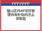 璧山区PMP项目管理师有补贴吗怎么领取呢