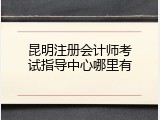 昆明注册会计师考试指导中心哪里有