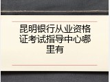 昆明银行从业资格证考试指导中心哪里有
