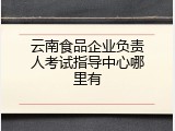 云南食品企业负责人考试指导中心哪里有