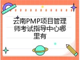 云南PMP项目管理师考试指导中心哪里有
