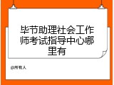 毕节助理社会工作师考试指导中心哪里有