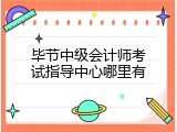 毕节中级会计师考试指导中心哪里有