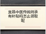 宜昌中医传统师承有补贴吗怎么领取呢