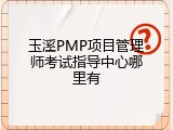 玉溪PMP项目管理师考试指导中心哪里有