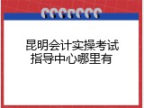 昆明会计实操考试指导中心哪里有
