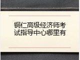 铜仁高级经济师考试指导中心哪里有