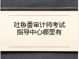 吐鲁番审计师考试指导中心哪里有