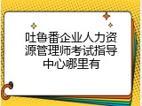吐鲁番企业人力资源管理师考试指导中心哪里有