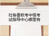 吐鲁番软考中级考试指导中心哪里有