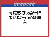 阿克苏初级会计师考试指导中心哪里有